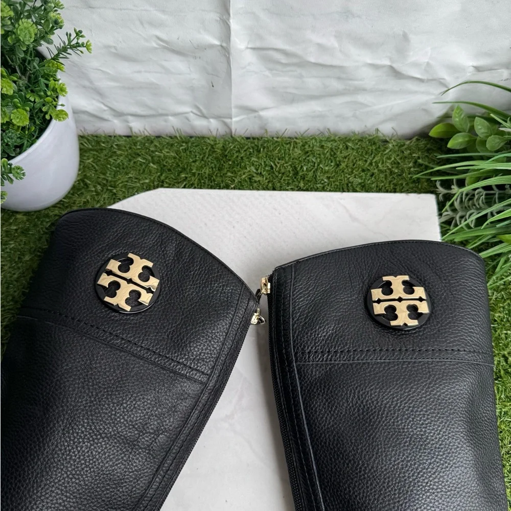 Tory Burch Adeline tall Riding Boots tumbled black leather women’s size 5.5 New
